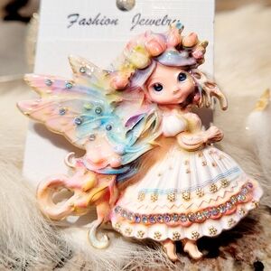 🌺Hand Painted Fairy Brooch Fairy Accessories Fairy Jewelry